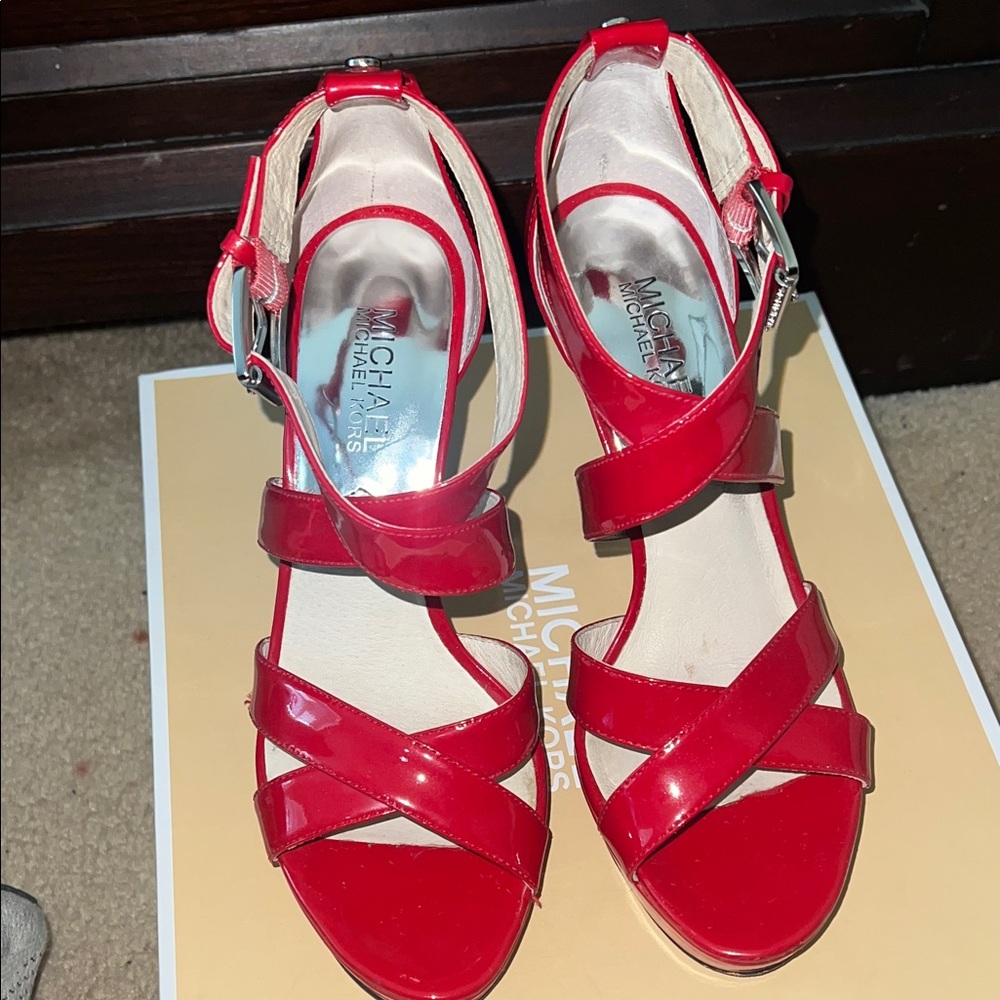 Michael Kors Bold Red Strappy Heels